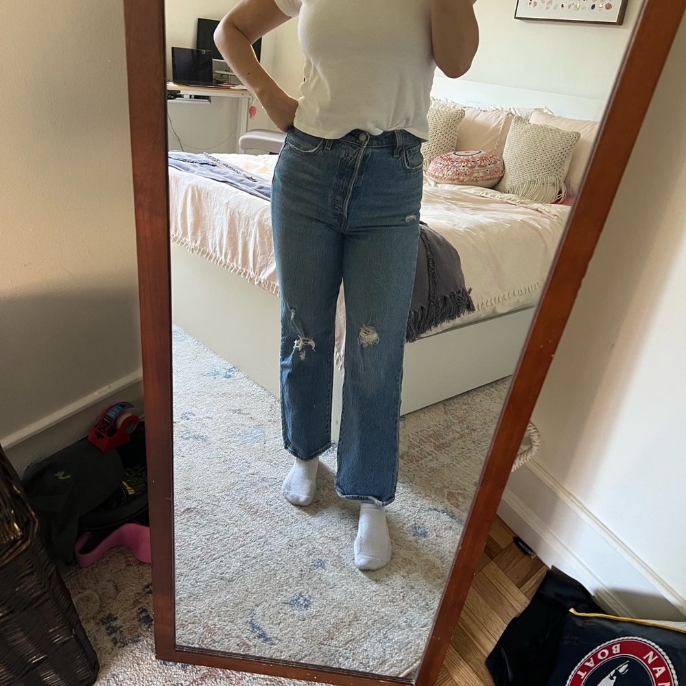 Levi's Blue Denim Ribcage Jeans